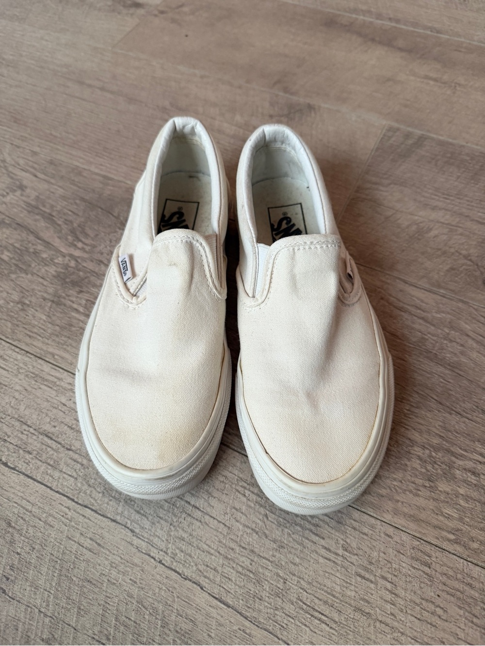 Vans Slip-On Sneakers in Off-White Canvas